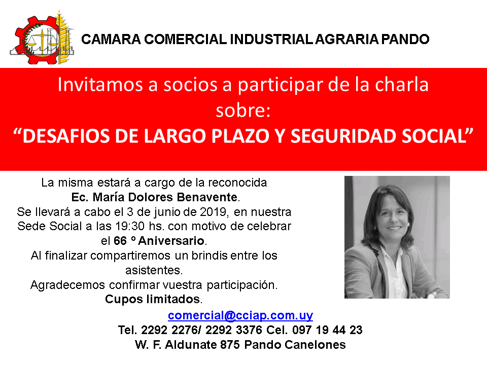 Imagen de Invitación a charla sobre Desafíos a largo plazo y Seguridad Social - CCIAP