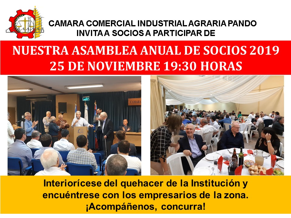 Invitación Asamblea General Ordinaria de la CCIAP 2019